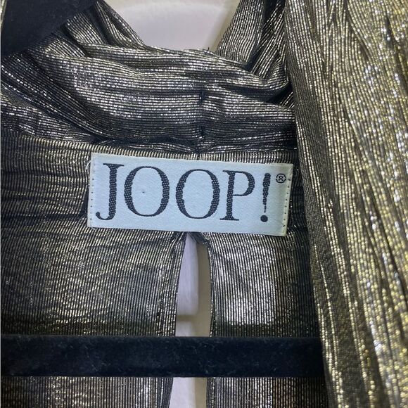 Joop! Vintage Long Sleeve Metallic Thread Structured Asymmetrical Hem Mini Dress - Picture 3 of 9